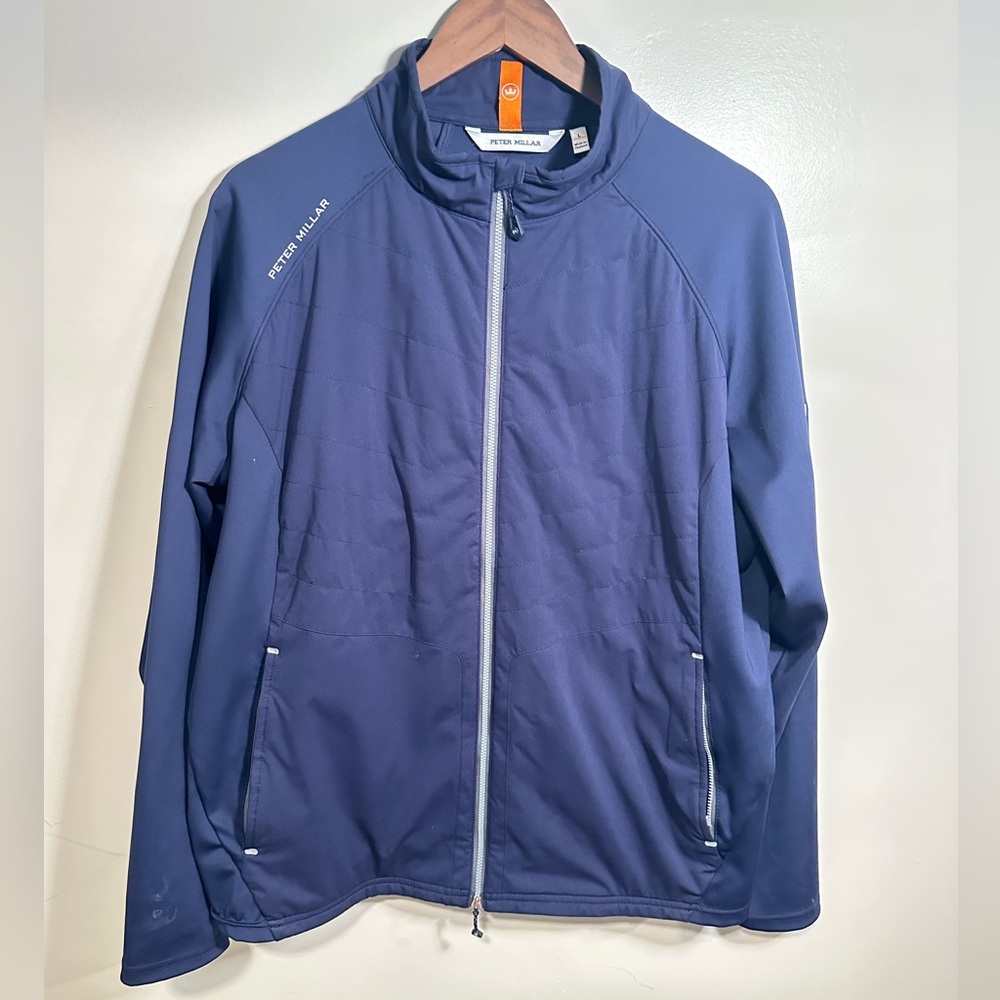 Peter Millar Men's Merge Elite Deep Navy Zip-Front Performance Jacket